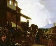 michelangelo, Street Scene in Rome - Oil on canvas